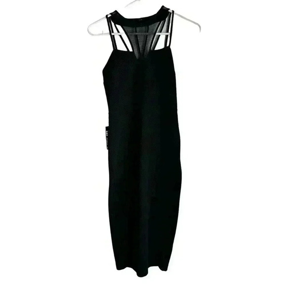 Express Little Black Dress Mesh Strappy Size 2 New With Tags - Picture 1 of 10